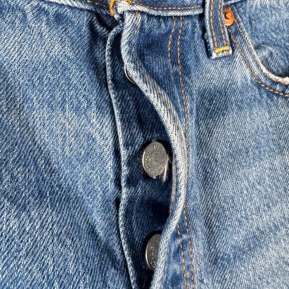 Levi's High-Rise Wedgie Straight Cropped Button Fly Jeans Cotton Womens Size 28 - Picture 4 of 12